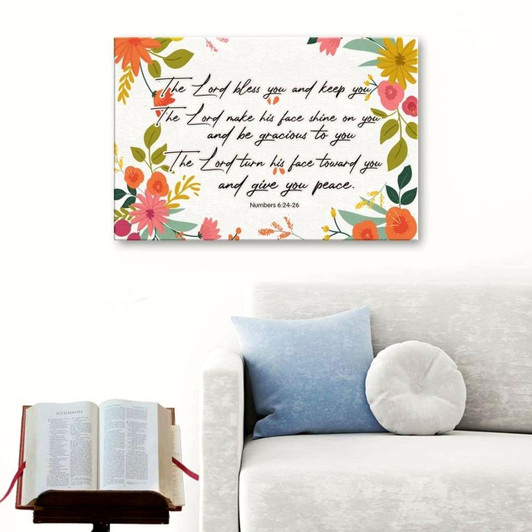 Numbers 62426 The Lord Bless You And Keep You Canvas Print,Bible Verse Wall Art