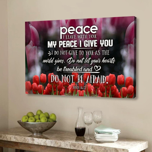 Peace I Leave With You John 1427 Christian Wall Art Canvas Scripture Wall Art For Bedroom