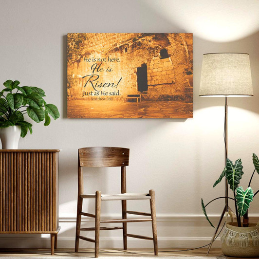 He Is Risen Garden Tomb Large Gallery Wrapped Canvas Art Christian Inspirational Canvas Decoration