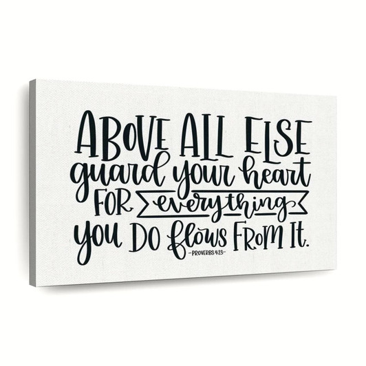 Guard Your Heart Canvas Wall Art Christian Canvas Wall Art Religious Wall Art Canvas