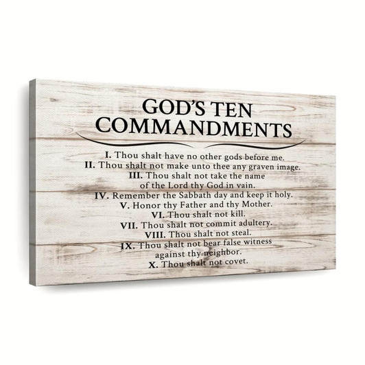 God's Ten Commandments Canvas Wall Art Christian Canvas Wall Art Religious Wall Art Canvas