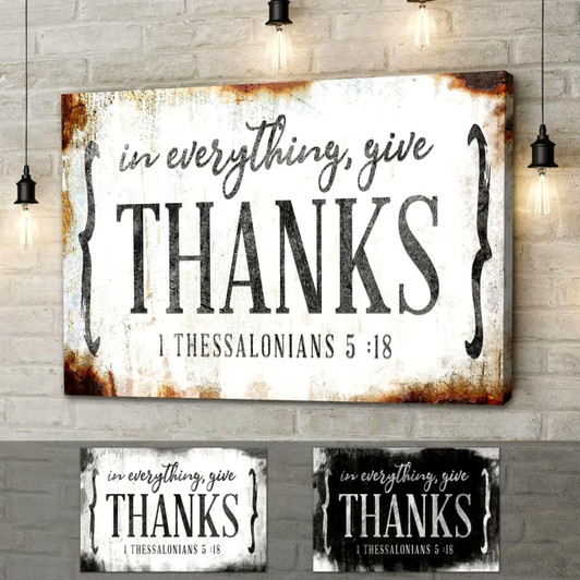 Christian Wall Art 1 Thessalonians 518 In Everything Give Thanks Canvas Art, Christian Wall Decor Religious Wall Decor