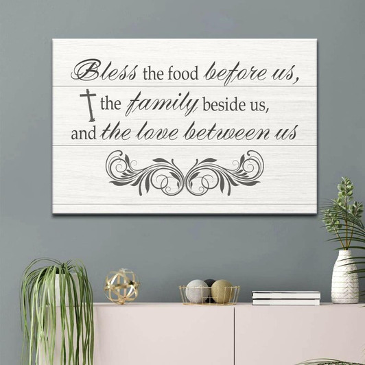 Bless The Food Before Us Wall Art Canvas Christian Wall Art Religious Wall Decor