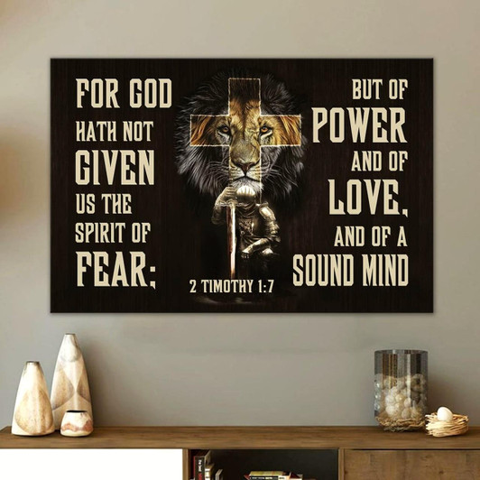 2 Timothy 17 Wall Art For God Hath Not Given Us The Spirit Of Fear Canvas Print Religious Wall Decor