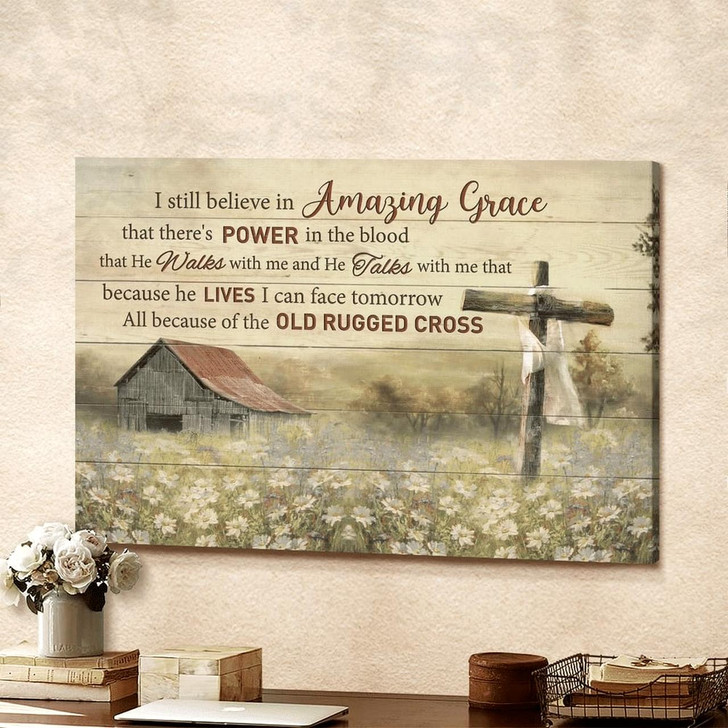 All Because Of The Old Rugged Cross Jesus Canvas Wall Art Jesus Canvas Pictures Christian Wall Posters