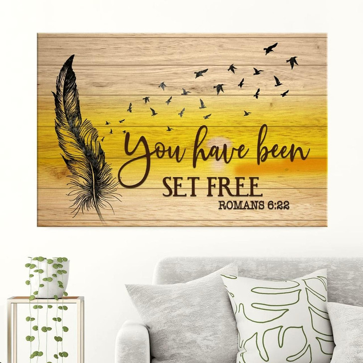 You Have Been Set Free Romans 622 Canvas Wall Art Christian Canvas Faith Canvas