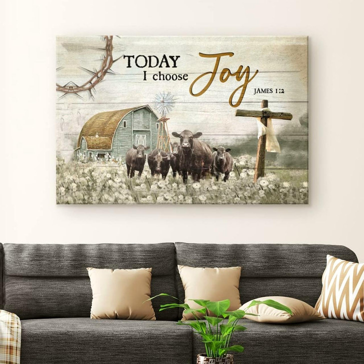 Today I Choose Joy James 12 Farmhouse Style Canvas Wall Art Christian Canvas Faith Canvas