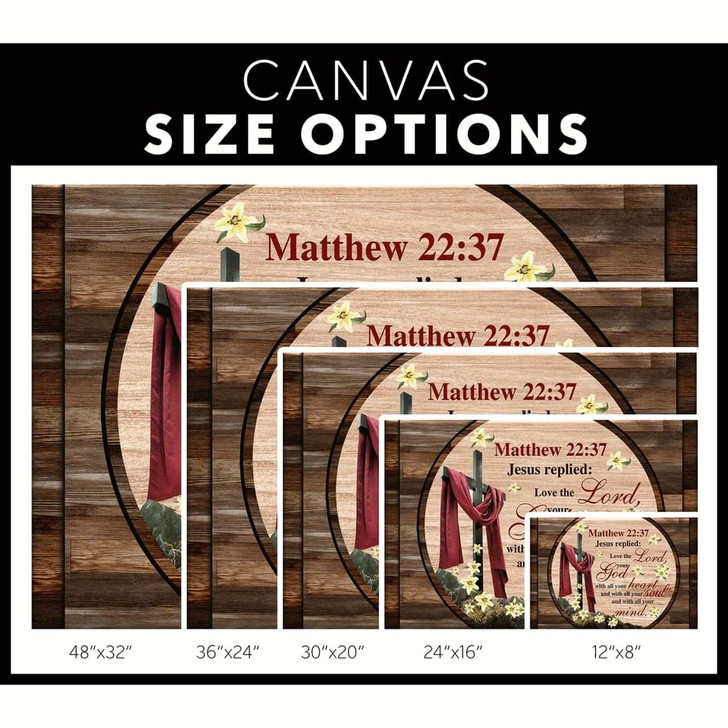 Love The Lord Your God With All Your Heart Canvas Wall Art Christian Canvas Faith Canvas