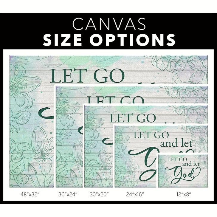 Let Go And Let God Canvas Wall Art Christian Canvas Faith Canvas Christian Inspirational Canvas Decoration