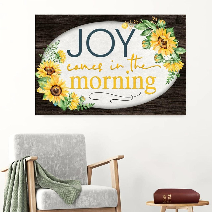 Joy Comes In The Morning Canvas Wall Art Christian Canvas Faith Canvas Christian Wall Art Print