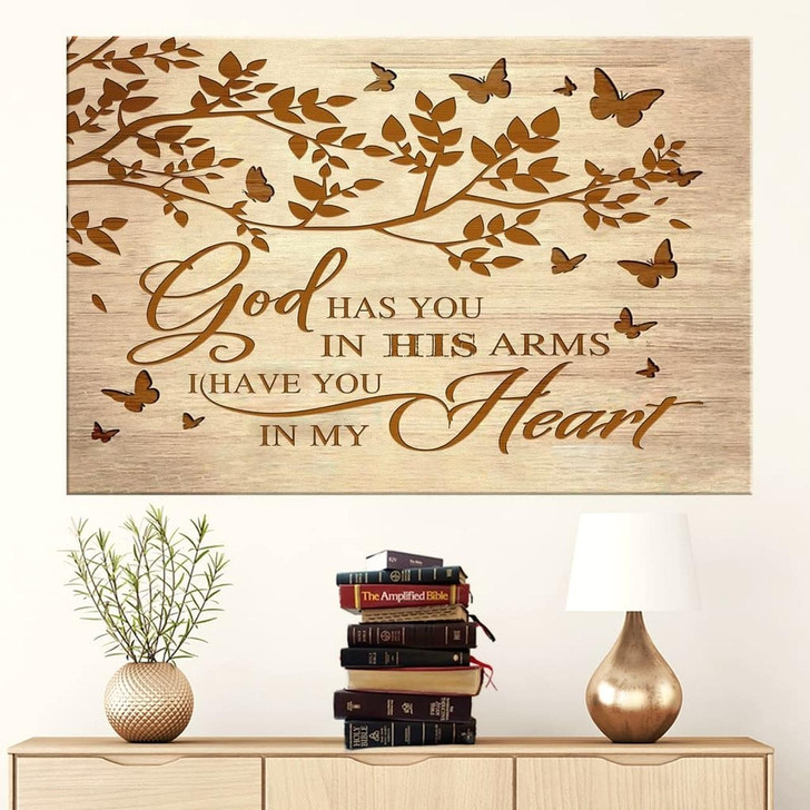 God Has You In His Arms I Have You In My Heart Canvas Wall Art Christian Canvas Faith Canvas