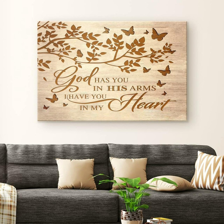 God Has You In His Arms I Have You In My Heart Canvas Wall Art Christian Canvas Faith Canvas