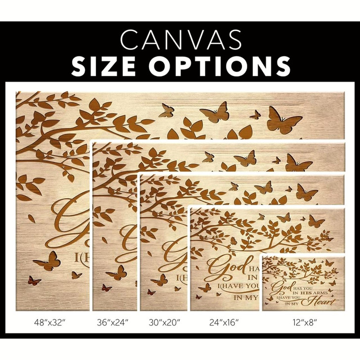 God Has You In His Arms I Have You In My Heart Canvas Wall Art Christian Canvas Faith Canvas