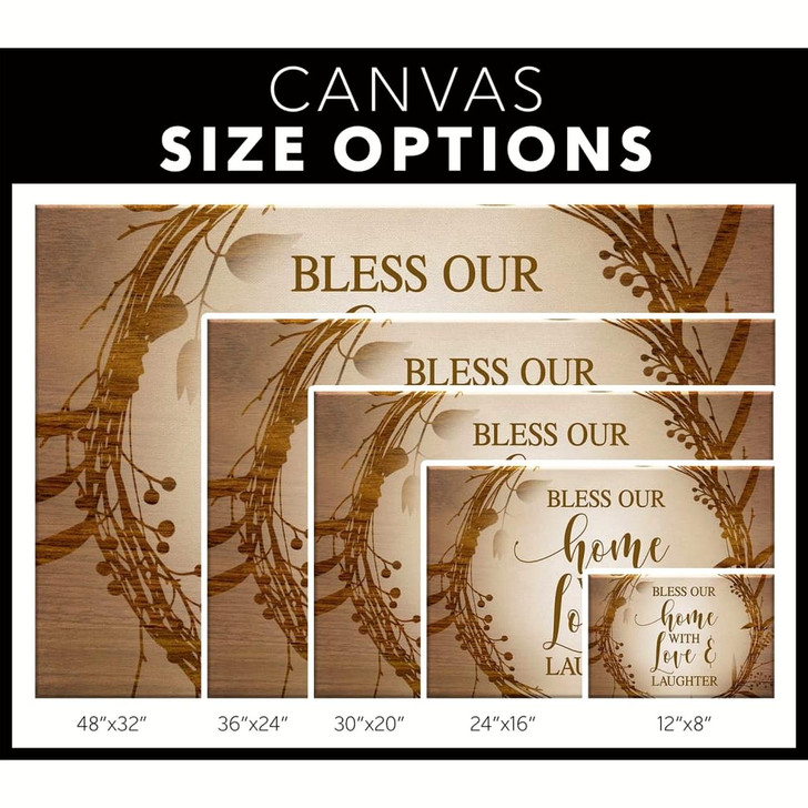 Bless Our Home With Love And Laughter Canvas Wall Art Christian Canvas Faith Canvas