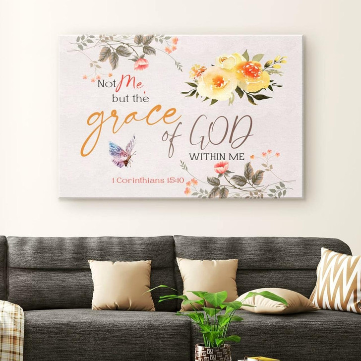 1 Corinthians 1510 Not Me But The Grace Of God Within Me Canvas Wall Art Christian Canvas Faith Canvas
