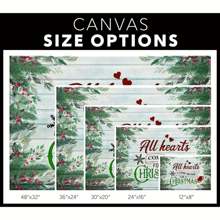 All Hearts Come Home For Christmas Canvas Wall Art Christian Canvas Faith Canvas