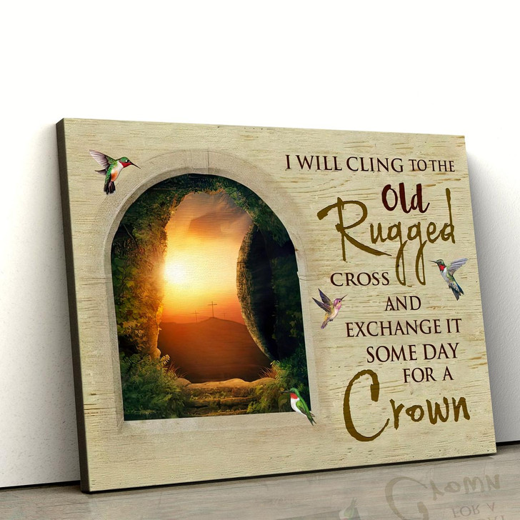 I Will Cling To The Old Rugged Cross Canvas Wall Art Religious Posters Christian Wall Art Print