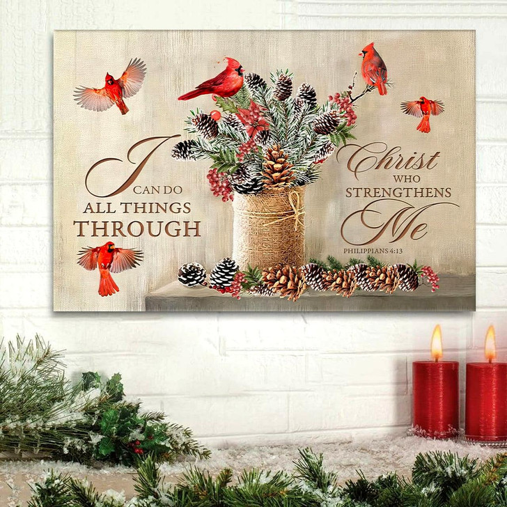 I Can Do All Things Through Christ Christmas Wall Art Christian Religious Wall Art Canvas