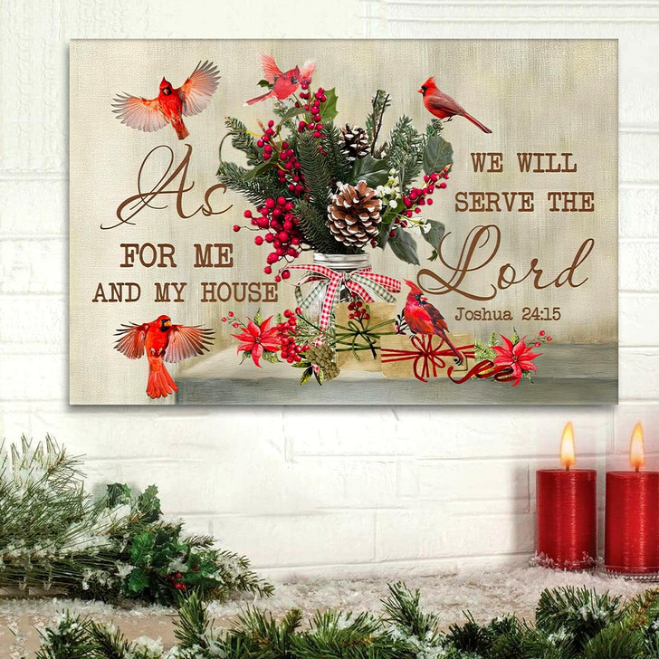 As For Me And My House Joshua Christmas Wall Art Canvas Print Art On Wall Wall Decorator