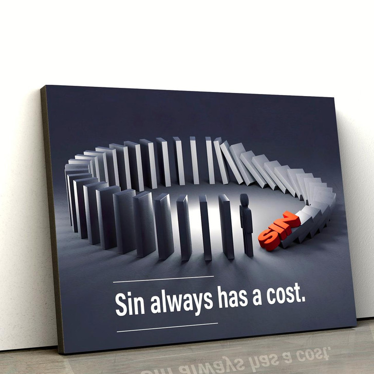 Sin Always Has A Cost Canvas Wall Art Decor Religious Wall Art Canvas Jesus Christ Wall Art Gift