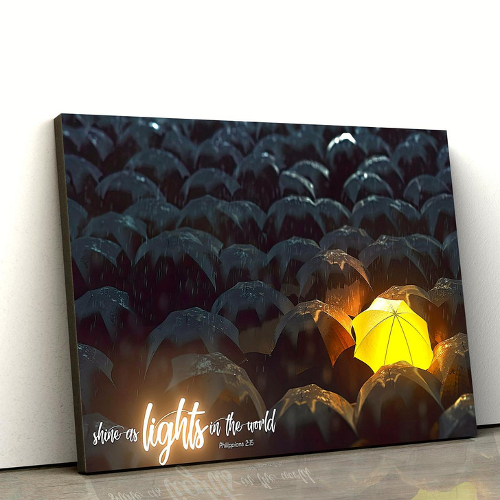 Shine As Lights In The World Philippians 2 15 Religious Wall Art Canvas Bible Verse Poster For Home