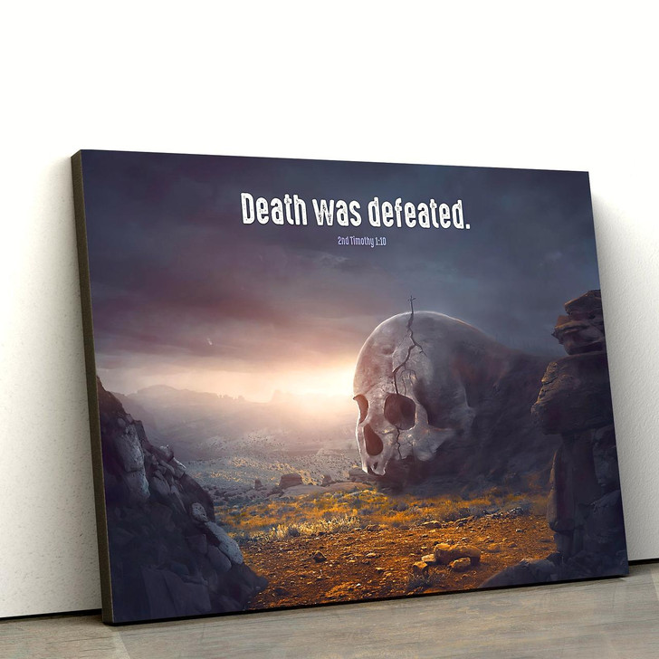 Death Was Defeated 2nd Timothy 1 10 Religious Posters Christian Wall Art Inspirational Scripture Canvas Decor