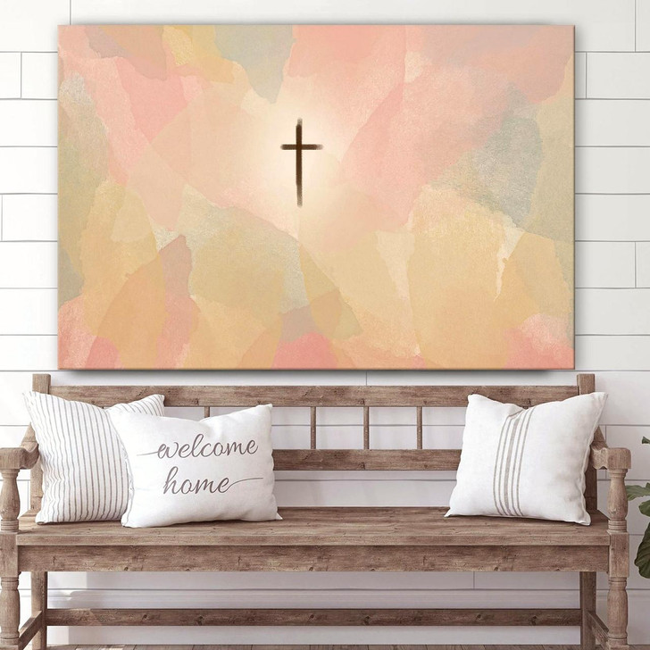 Boho Christian Cross Canvas Posters Religious Canvas Wall Art Inspirational Scripture Canvas Decor