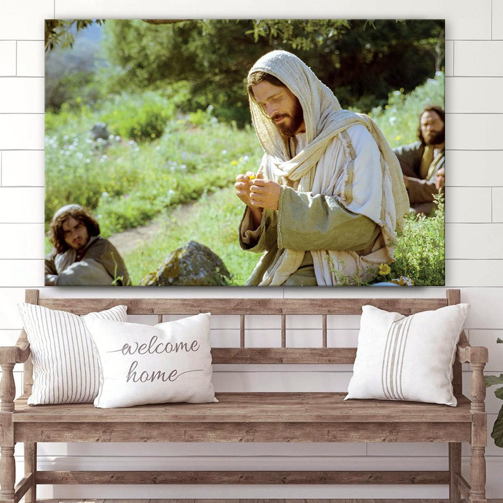 Consider The Lilies Art Religious Canvas Wall Art Inspirational Scripture Canvas Decor