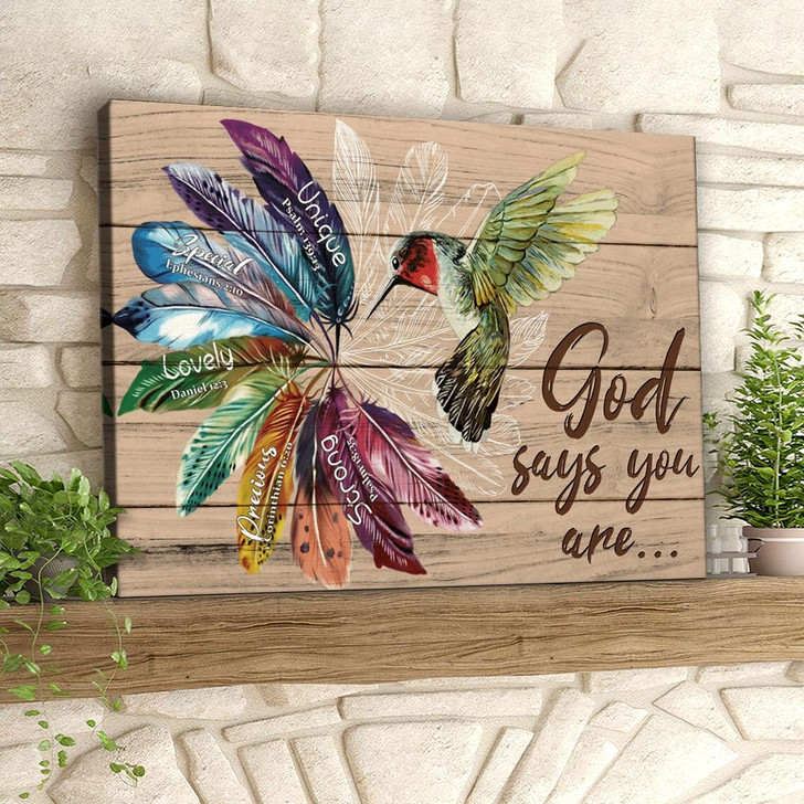 Hummingbirds God Says You Are Christian Canvas Prints Faith Canvas Bible Verse Canvas