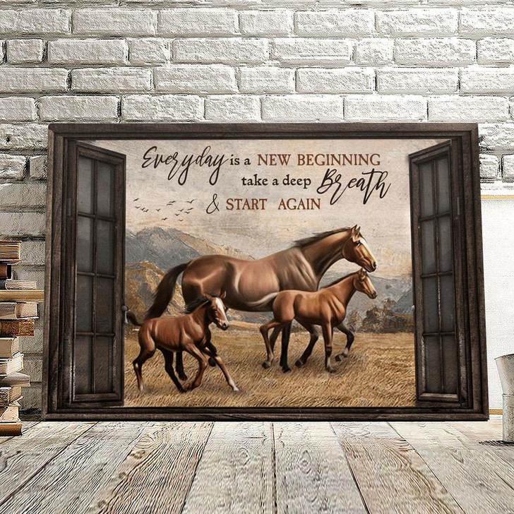 Horse Everyday Is A New Beginning Take A Deep Breath Christian Canvas Prints Faith Canvas Bible Verse Canvas