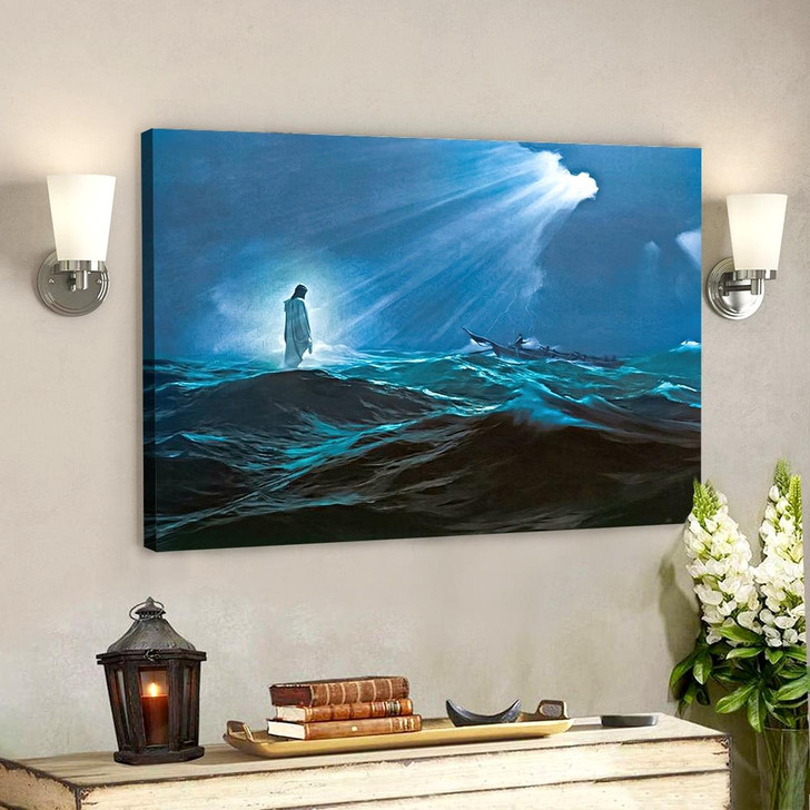 Guardian Of The Sea Jesus Canvas Painting Jesus Poster Jesus Canvas Art Scripture Canvas