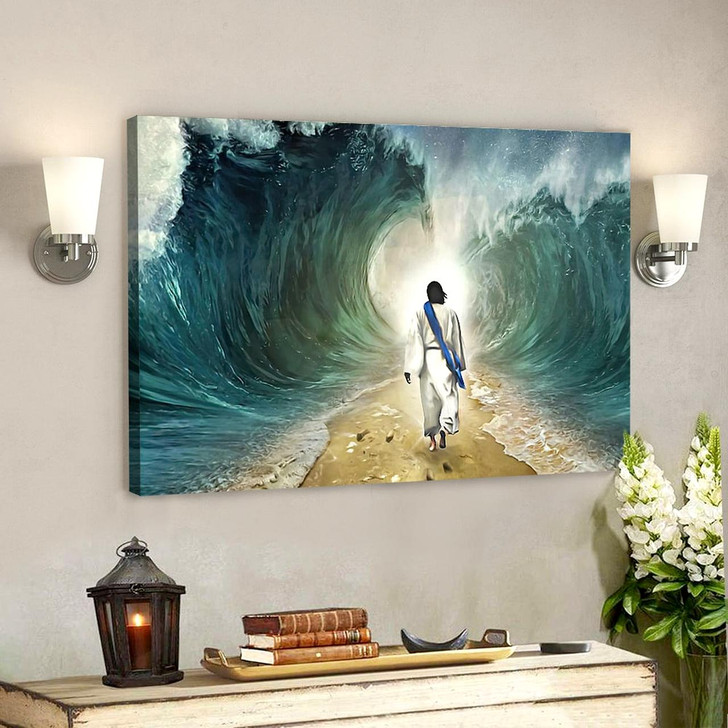 Jesus Walking Through The Water Jesus Pictures Christian Wall Art Prints Best Prints For Home Gift For Christian