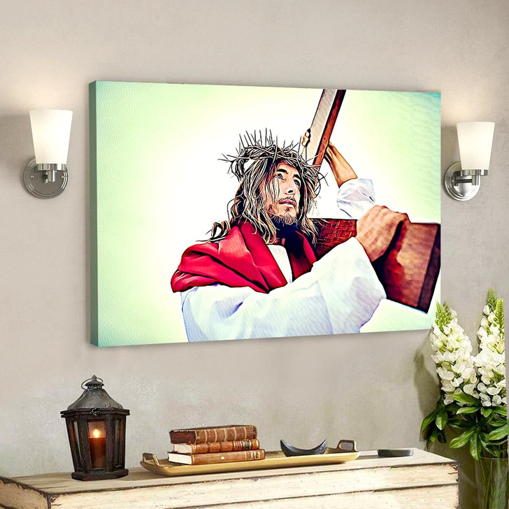 Son Of The God With Religious Jesus Canvas Painting Jesus Poster Jesus Canvas Art Scripture Canvas