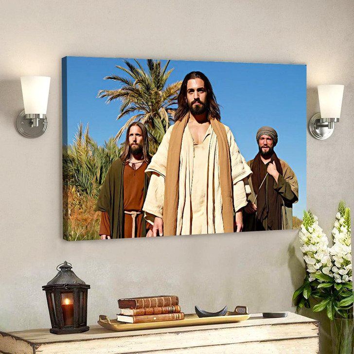 Road To Emmaus Jesus Pictures Jesus Canvas Poster Jesus Wall Art Christ Pictures Christian Canvas Prints Gift