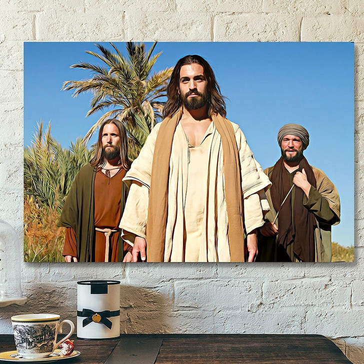 Road To Emmaus Jesus Pictures Jesus Canvas Poster Jesus Wall Art Christ Pictures Christian Canvas Prints Gift