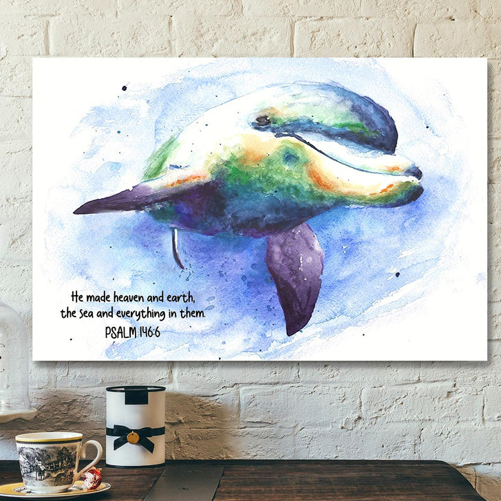 He Made Heaven And Earth 1 The Sea And Everything In Them Jesus Canvas Bible Verse Canvas Wall Art Scripture Canvas