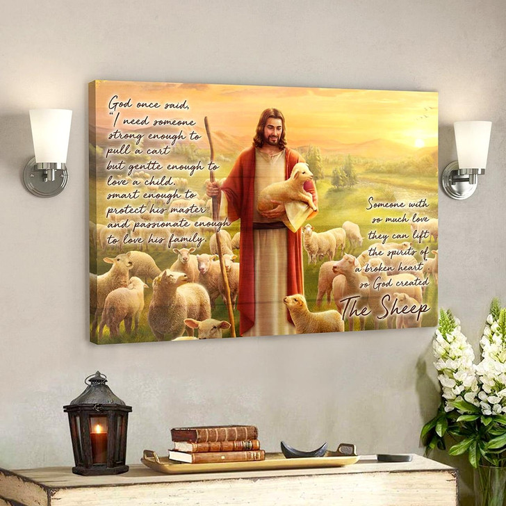God Hugs Sheep God On Said 7 Bible Verse Canvas Wall Art Scripture Canvas Spiritual Canvas Poster For Living Room