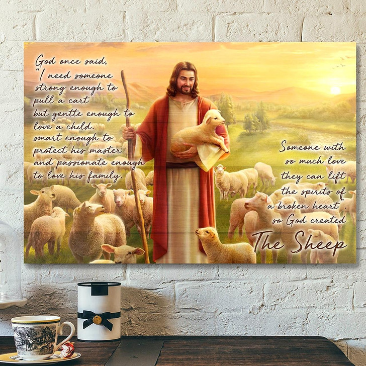 God Hugs Sheep God On Said 7 Bible Verse Canvas Wall Art Scripture Canvas Spiritual Canvas Poster For Living Room