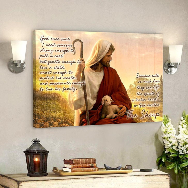 God Hugs Sheep God On Said 5 Bible Verse Canvas Wall Art Scripture Canvas Spiritual Canvas Poster For Living Room
