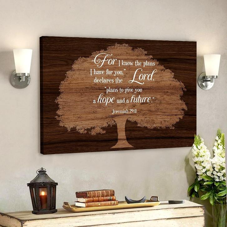 Lord Plans To Give You A Hope And A Future Jeremiah 29:11 Bible Verse Canvas Scripture Canvas Wall Art