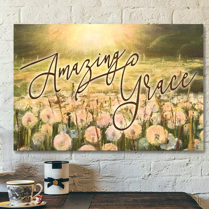 Amazing Grace 5 Bible Verse Canvas Scripture Canvas Wall Art Spiritual Canvas Poster For Living Room