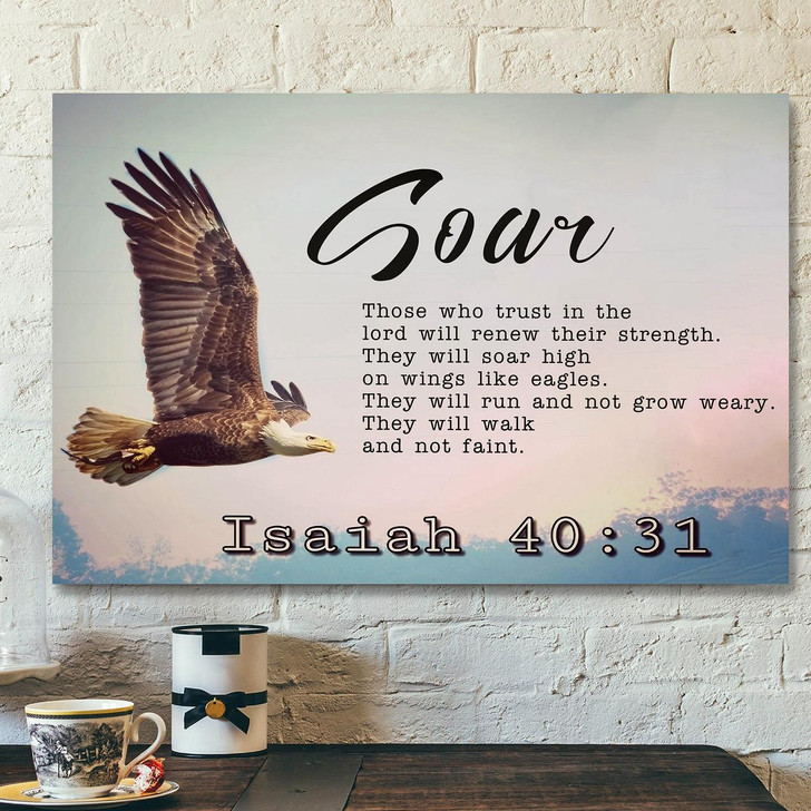 Soar On Wings Like Eagles 1 Isaiah 40:31 Bible Verse Canvas Scripture Canvas Wall Art