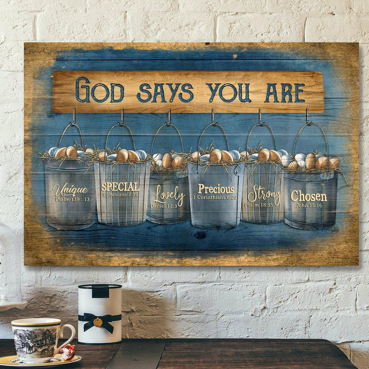 Eggs Canvas God Says You Are Canvas Wall Art Bible Verse Canvas Scripture Canvas Wall Art