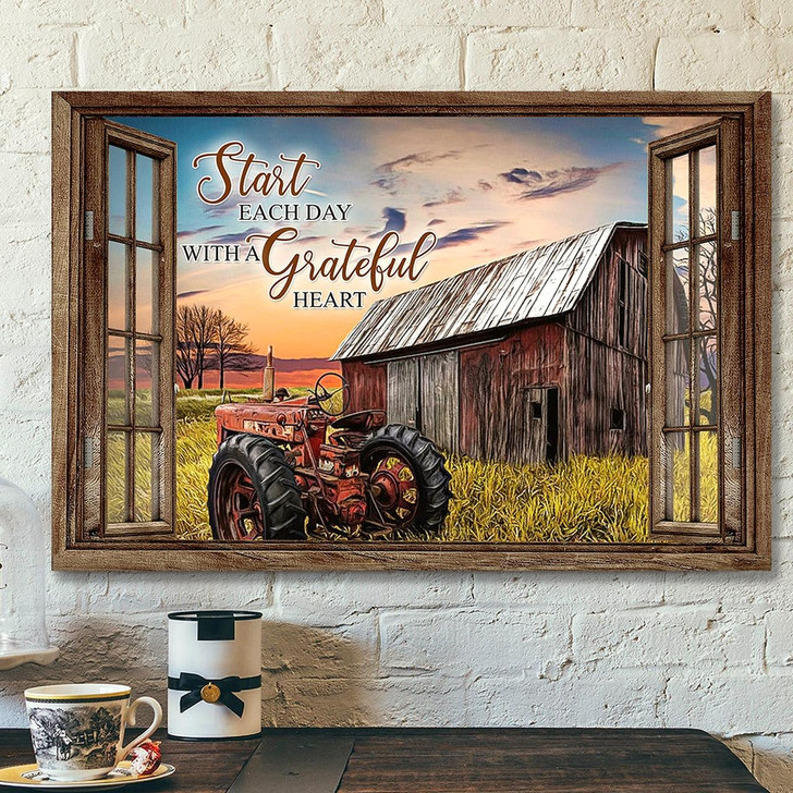 Start Each Day With A Grateful Heart 4 Bible Verse Canvas Scripture Canvas Wall Art