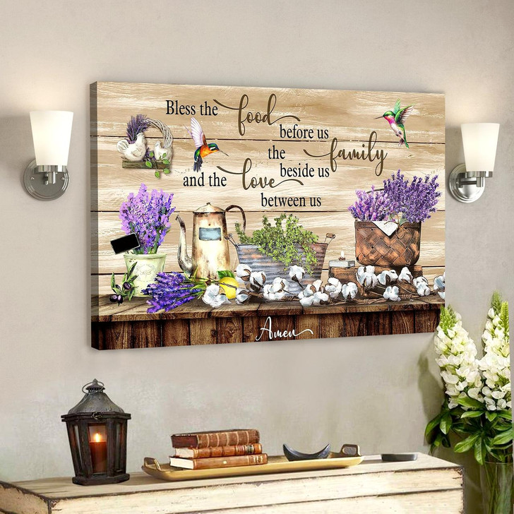 Bless The Food Before Us The Family Beside Us Canvas Wall Art Bible Verse Canvas Scripture Canvas Wall Art