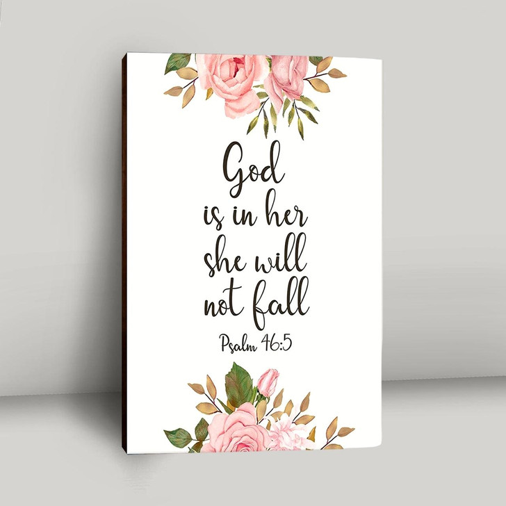 God Is Within Her She Will Not Fall Psalm 46 Canvas Wall Art Christian Wall Decor With Bible Verse For Inspirational