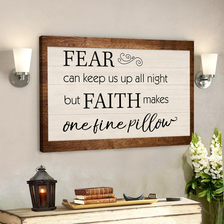 Bible Verse Canvas God Canvas Faith Makes One Fine Pillow Canvas Print Scripture Canvas Wall Art