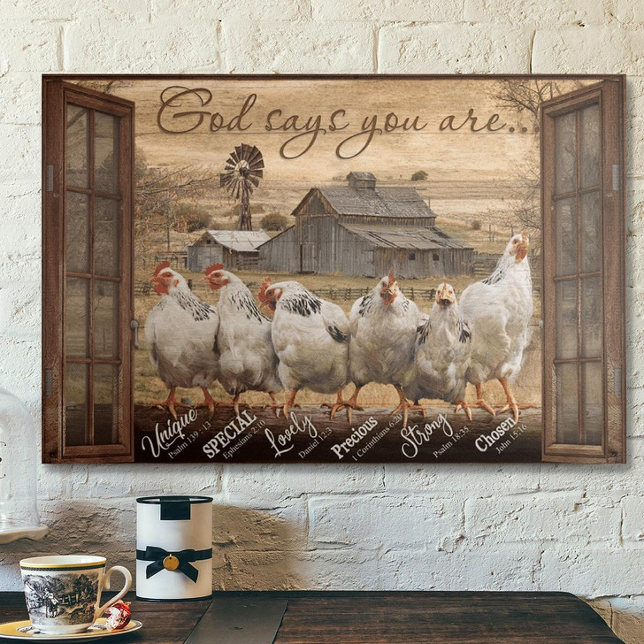 Bible Verse Wall Art Canvas Amazing Chicken God Says You Are Canvas Spiritual Canvas Poster For Living Room