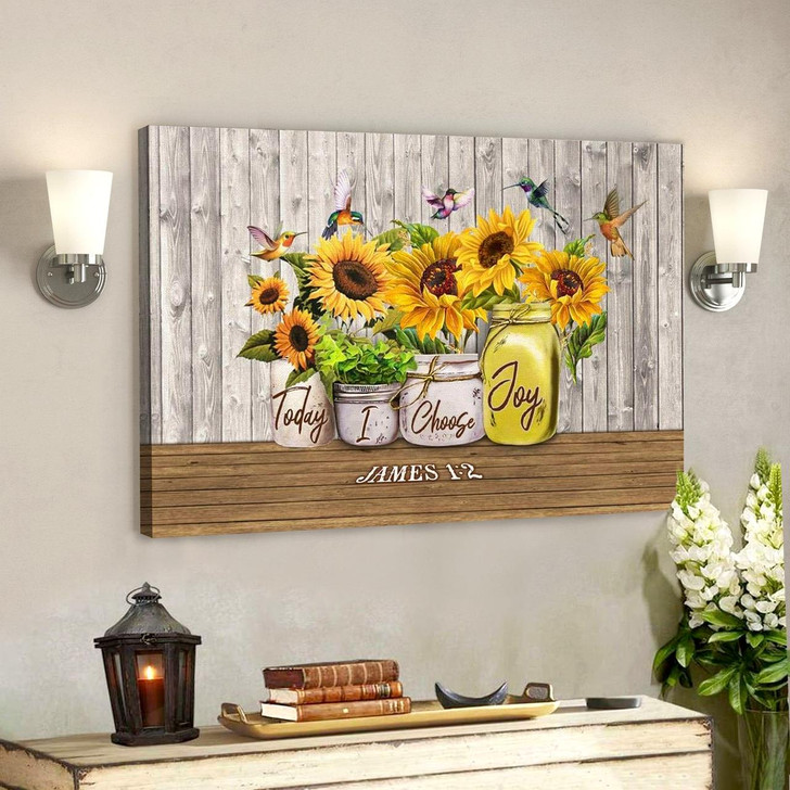 God Canvas Prints Jesus Canvas Art Today I Choose Joy James 12 Bible Verse Wall Art Canvas