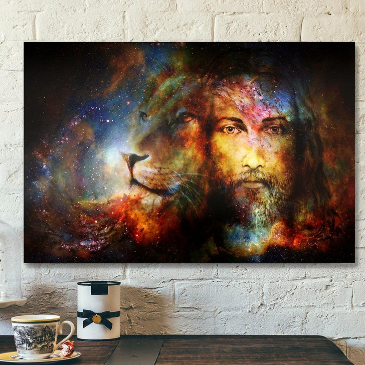 God Jesus Landscape Canvas Prints God Wall Art God And Lion Spiritual Canvas Poster For Living Room